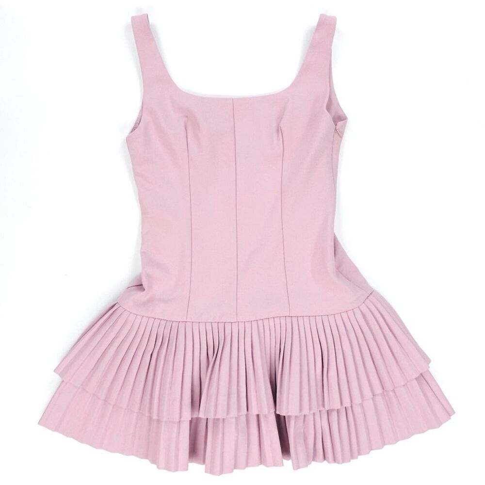 NEW Zara Tailored Box Pleated Dress Ballet Romantic Coquette Lolita Soft Girl XS